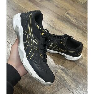 Asics Gel-Rocket Size 10 Black & Gold Athletic Shoes Running Sneakers